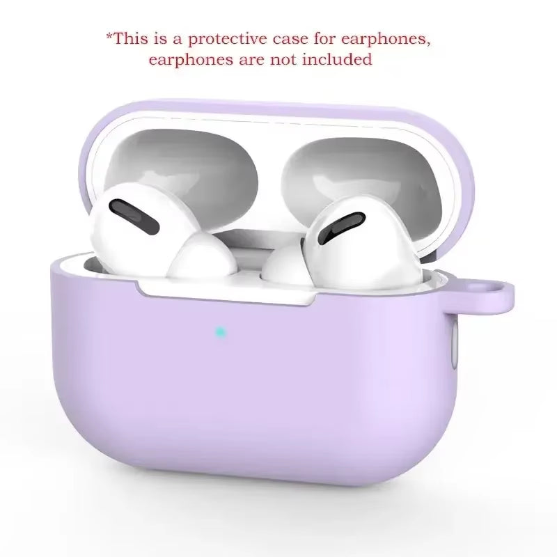 For Airpods Pro Protective Case Silicone New Solid Color Apple Bluetooth Headset Soft Case Protective Cover