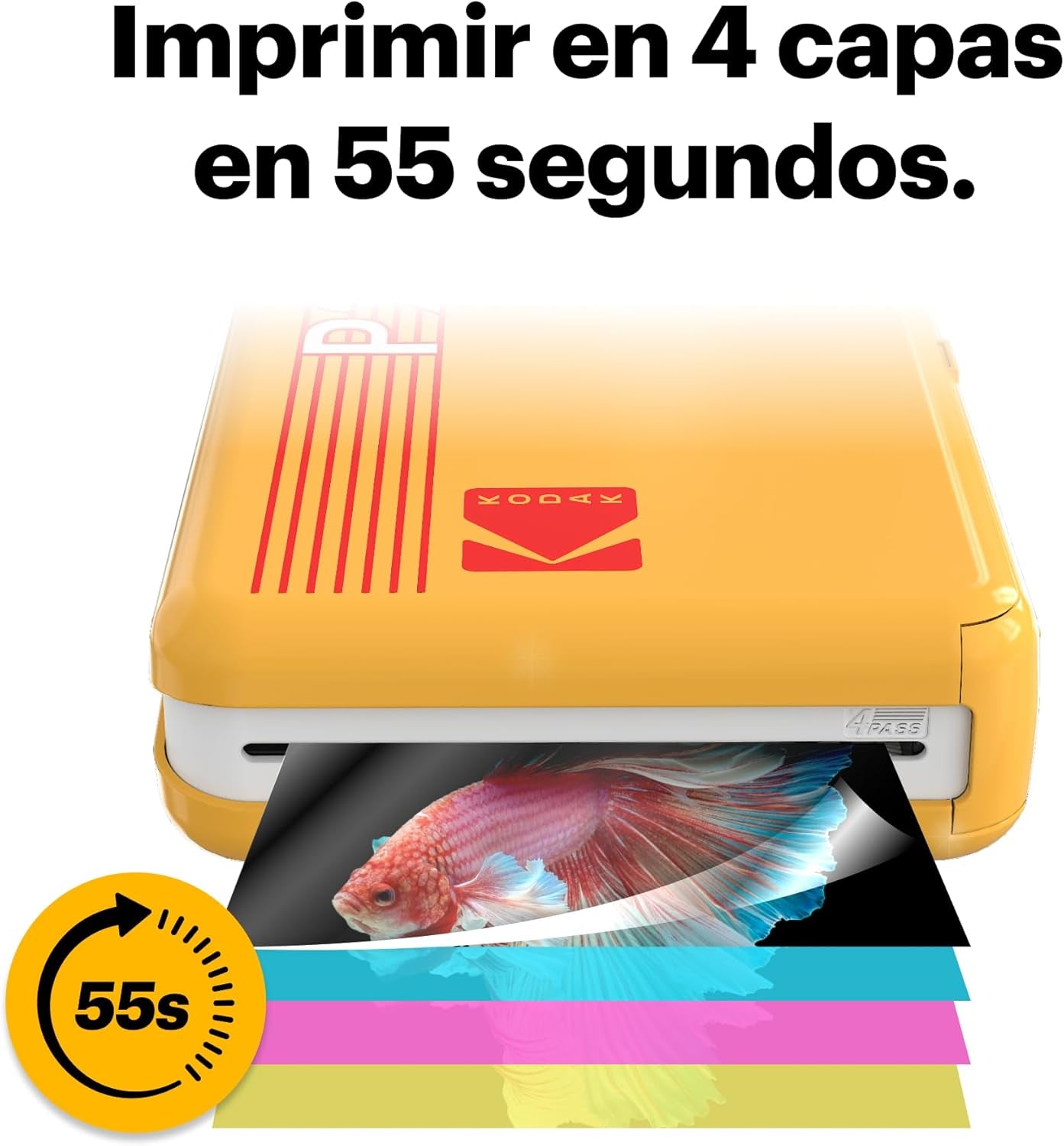 KODAK Mini 2 Retro Navidad Regalos 4Pass, Impresora Fotográfica + 38 Fotos, Fotos Instantáneas Tamaño 54X86Mm, Conexión Inalámbrica Bluetooth - Blanco