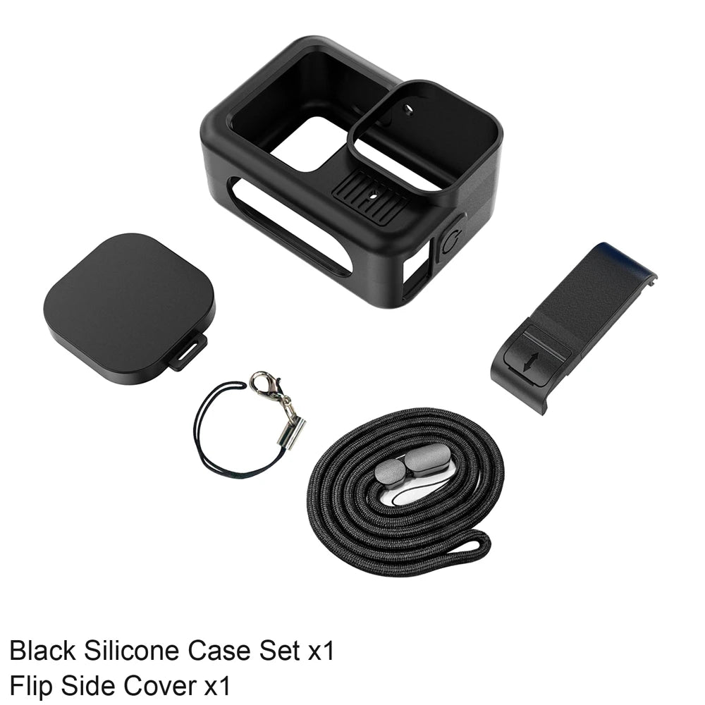 Silicone Case for  Hero 13 Black Tempered Glass Screen Protector Protective Film Flip Battery Side Cover Lens Cap