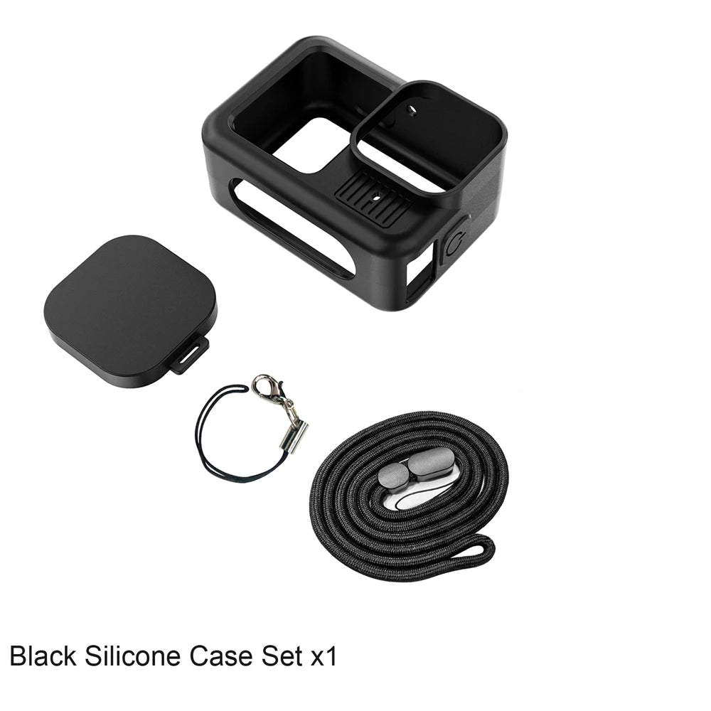 Silicone Case for  Hero 13 Black Tempered Glass Screen Protector Protective Film Flip Battery Side Cover Lens Cap