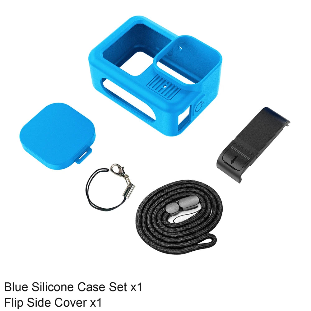 Silicone Case for  Hero 13 Black Tempered Glass Screen Protector Protective Film Flip Battery Side Cover Lens Cap