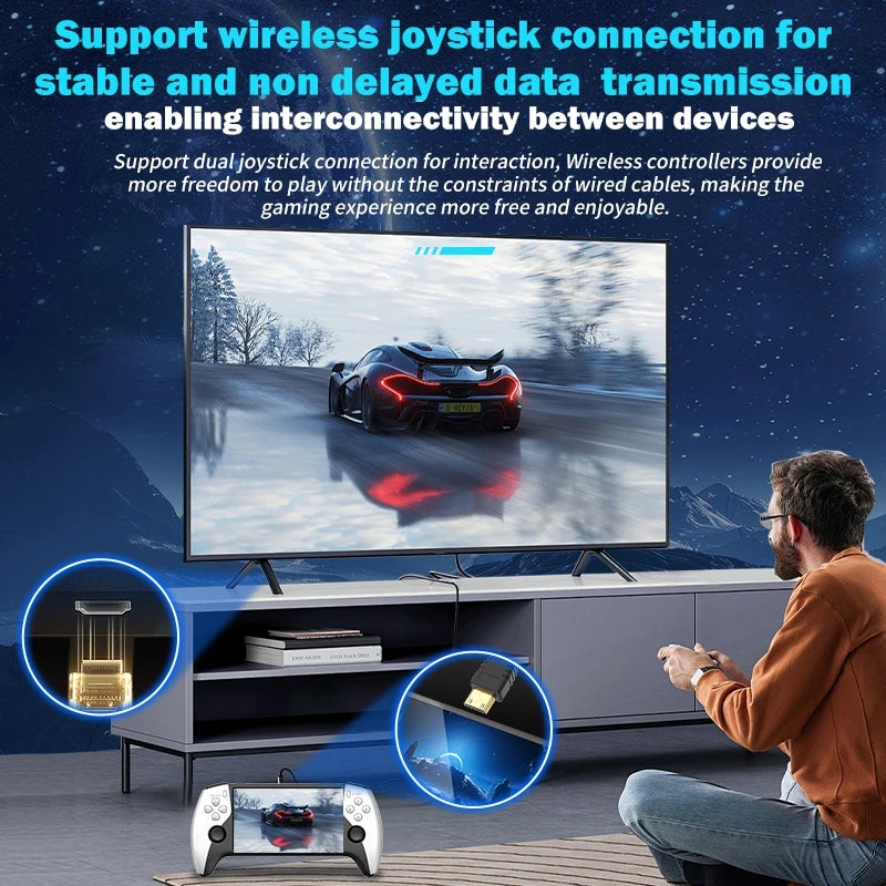 SF3500 Handheld Game Console, 5-Inch IPS Large Screen Portable Game Console, Built-In 20000+Games, Supports FHD FHD Output