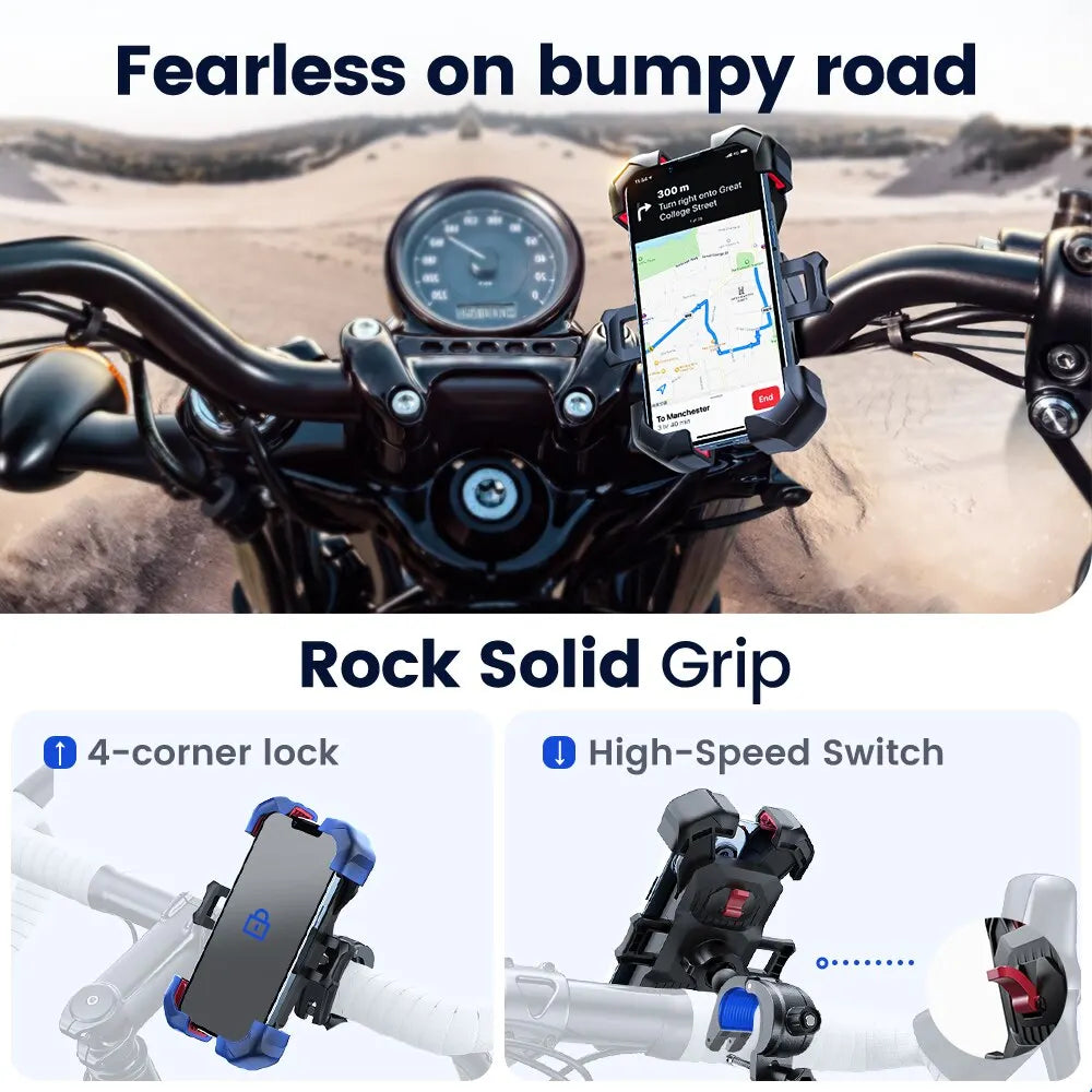 Joyroom Phone Holder Bike 360° View  Bicycle Phone Holder for 4.7-7 Inch Mobile Phone Stand Shockproof Bracket GPS Cli