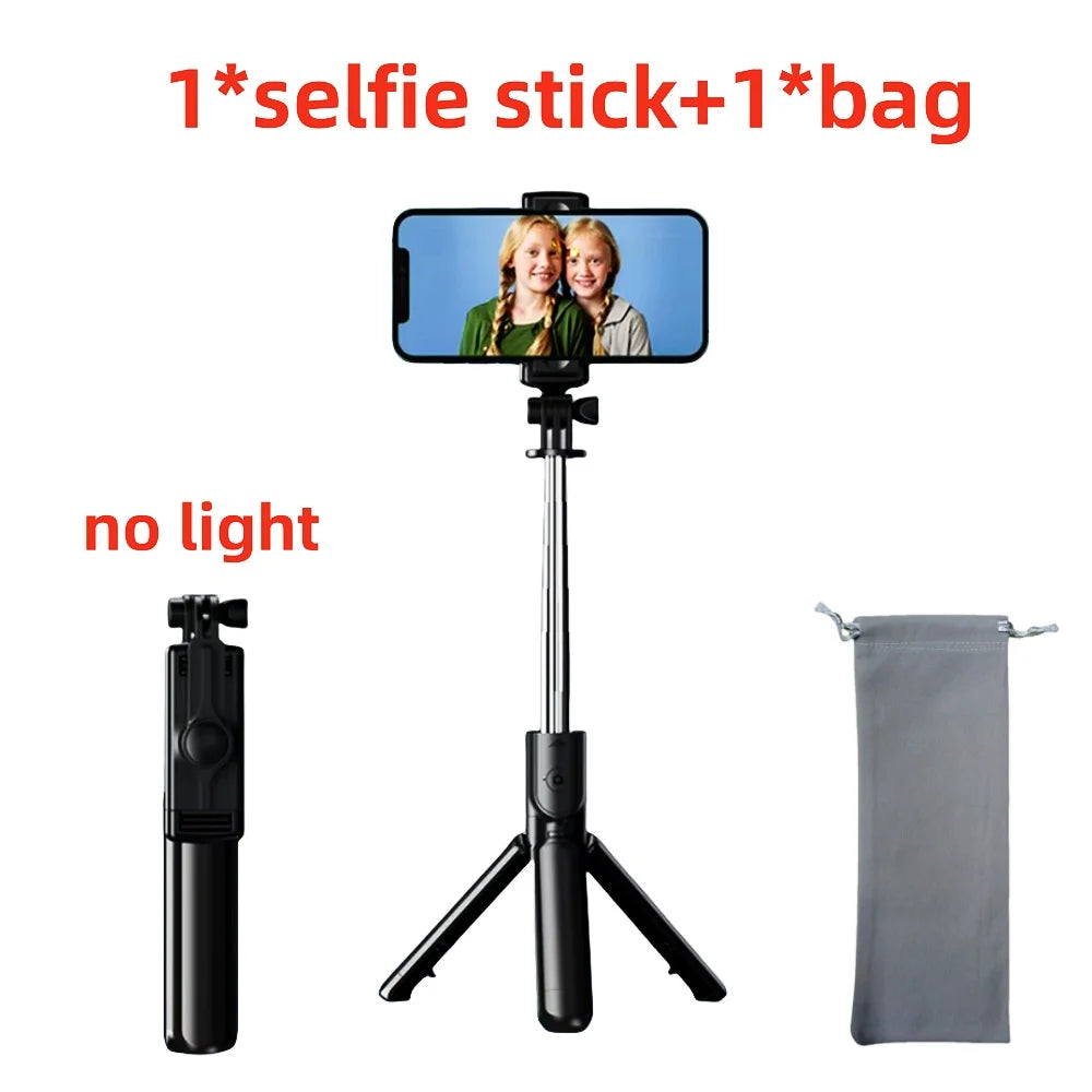 New Tripod for Smartphone Camera,Stand with Bluetooth Shutter and Light,Wireless Selfie Stick Brackets with Phone Holder