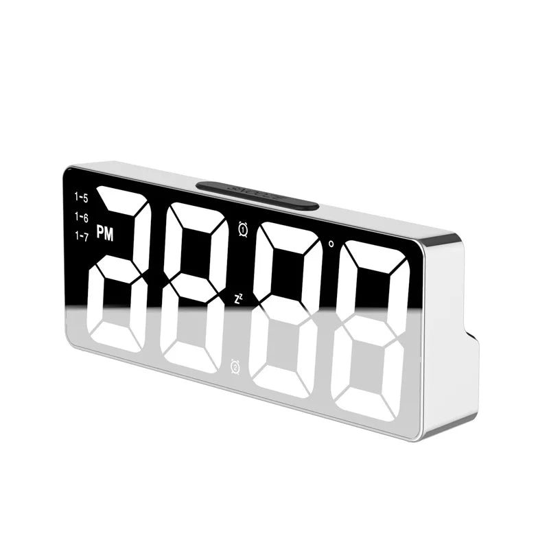 Latest Digital Clock LED Alarm Clock Bedroom Electronic Desktop Clock with Temperature Display Adjustable Brightness 12/24 Hours