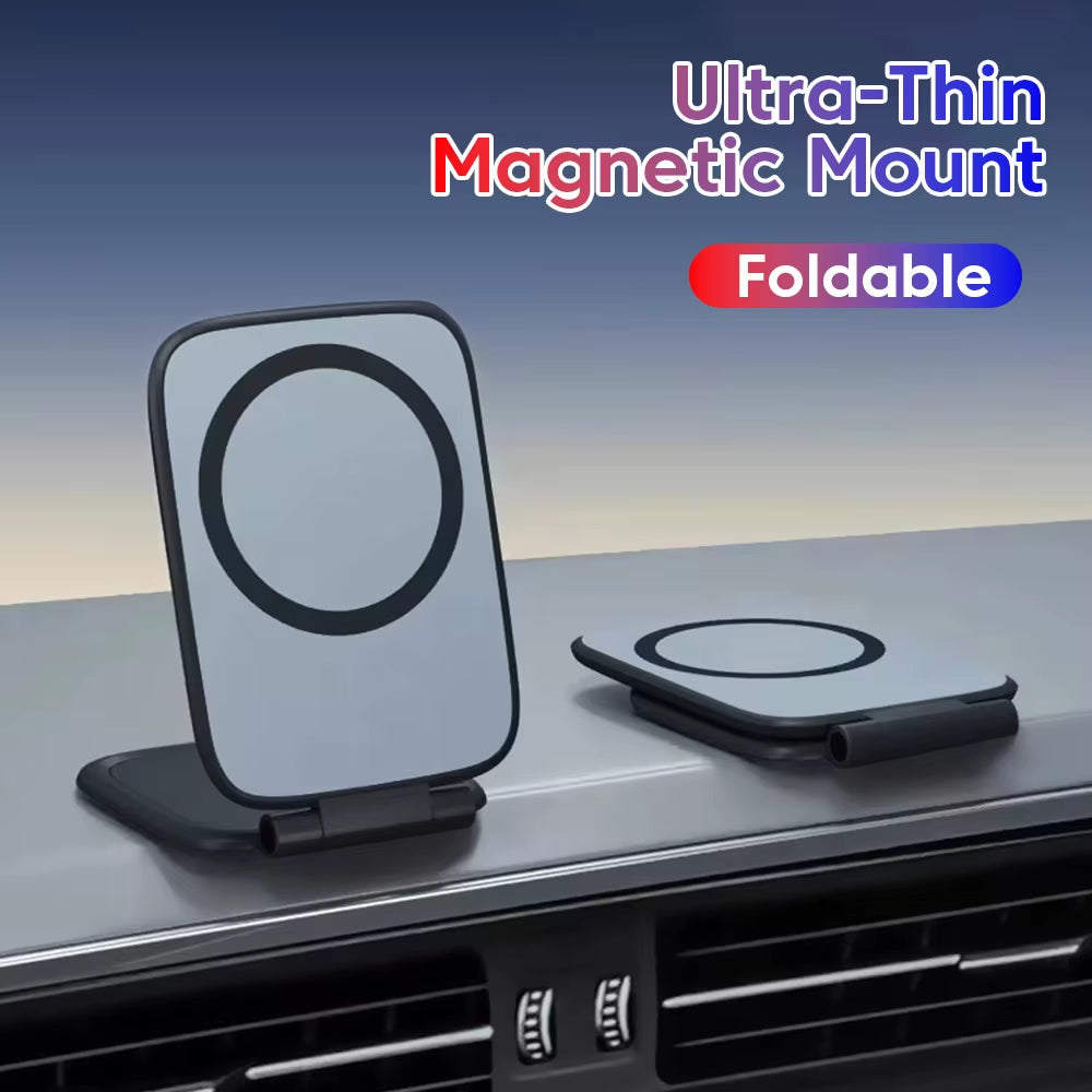 Ultrathin Car Magnetic Mobile Phone Holder Adjustable Foldable Anti-Shake Vehicle Navigation Phone Universal Stand Accessories