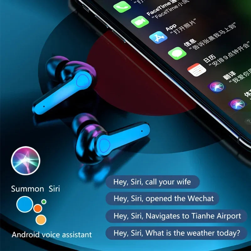 M19 Headset TWS Earphone Intelligente Touch Control Wireless Bluetooth-Compatible Headphones Waterproof LED Display with Mic