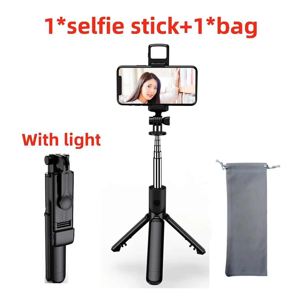 New Tripod for Smartphone Camera,Stand with Bluetooth Shutter and Light,Wireless Selfie Stick Brackets with Phone Holder