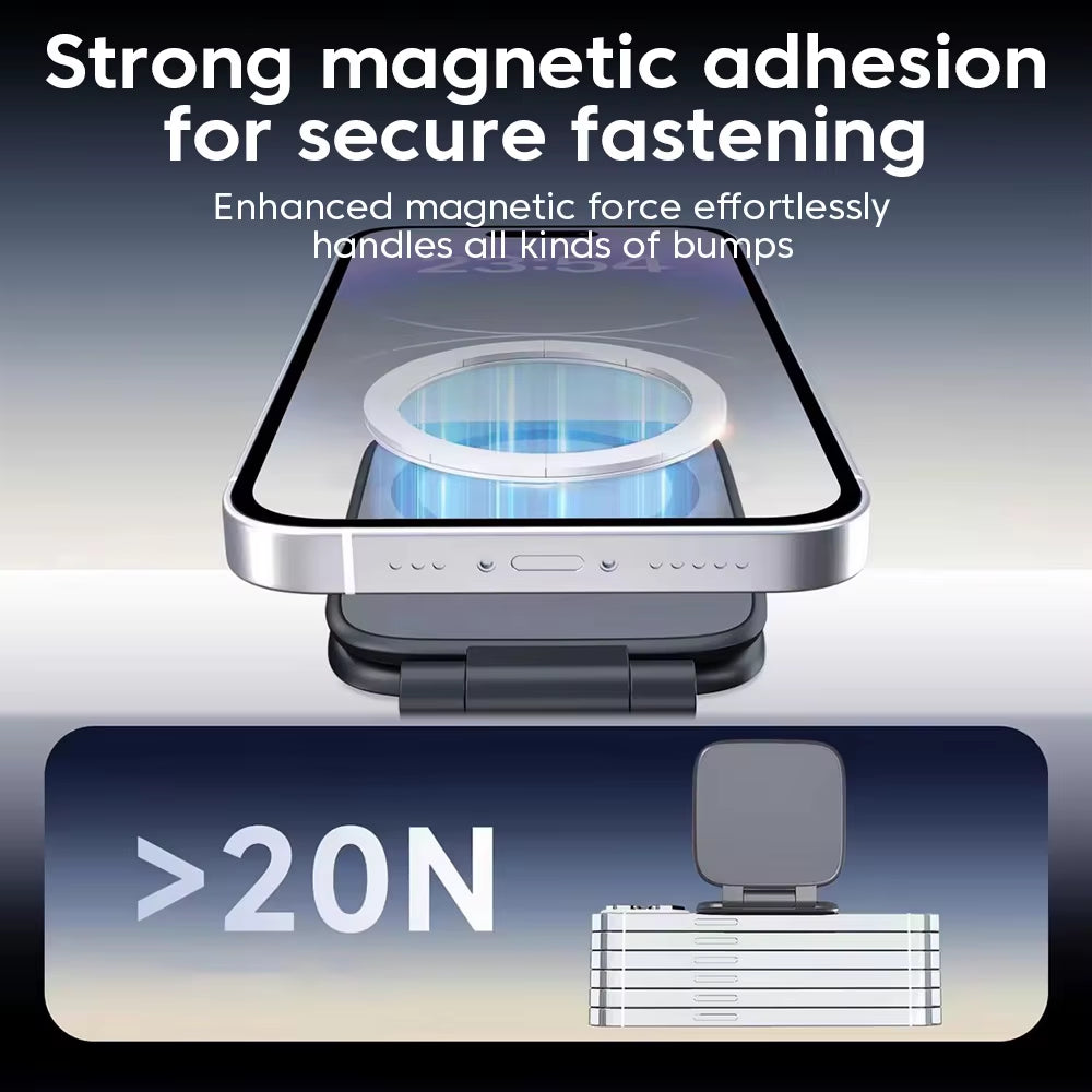 Ultrathin Car Magnetic Mobile Phone Holder Adjustable Foldable Anti-Shake Vehicle Navigation Phone Universal Stand Accessories
