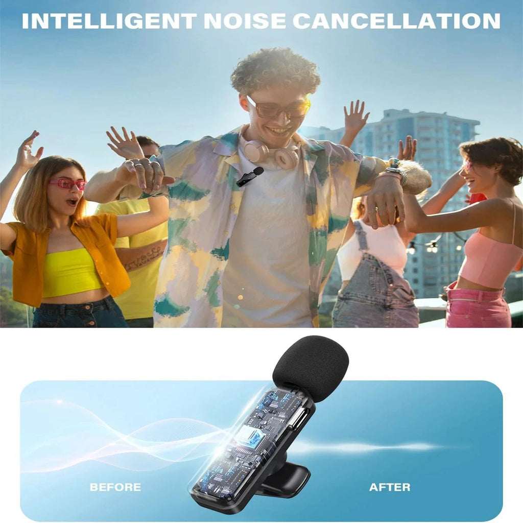 Lavalier Wireless Microphone 80Mah Rechargeable Battery Clip-On Podcast Mic for Streaming Vlogging Voice Recording Plug & Play