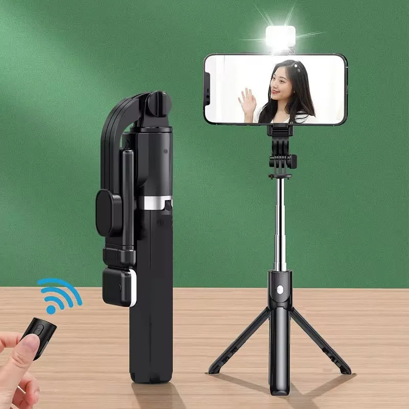 New Tripod for Smartphone Camera,Stand with Bluetooth Shutter and Light,Wireless Selfie Stick Brackets with Phone Holder